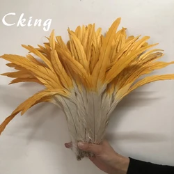 Wholesale 100PCS/Lot 30-35cm 35-40cm two tone rooster feather DIY Home Crafts Making Natural Pheasant Chicken Feathers Bi-Colors