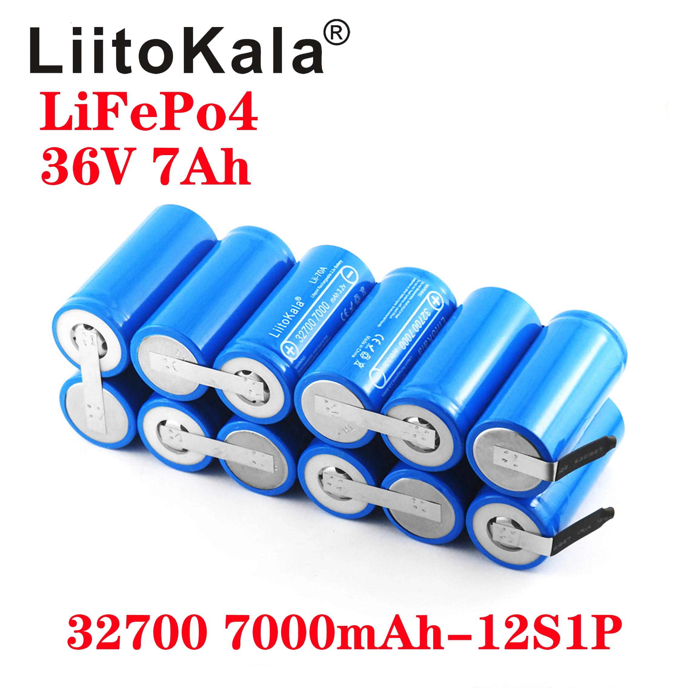 LiitoKala 36V 7Ah 14ah 21ah 32700 7000mAh lii-70A LiFePO4 Battery 35A Continuous Discharge Maximum 55A High power battery DIY