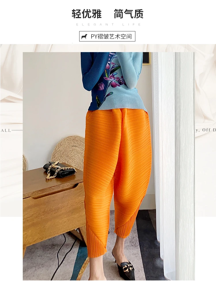 

HOT SELLING Miyake pleated trousers harem pants pocket personality casual pants IN STOCK