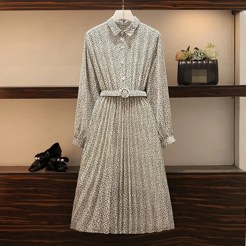 

Women Streetwear Solid Color Sleeveless Sweaters Floral Long Dress 2 Piece Set Autumn Winter Sashes Print Full Sleeve Dress Set