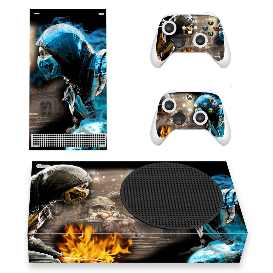 Стильная наклейка MORTAL KOMBAT Xbox серии S для консоли и 2 контроллера, наклейка, стиль 1