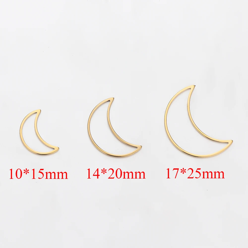 20 Stück Edelstahl-Mondanhänger für DIY-Schmuckherstellung, Armbandverbinder, Halskettenanhänger, Ohrringzubehör, Handarbeitsmaterialien – Detail 3