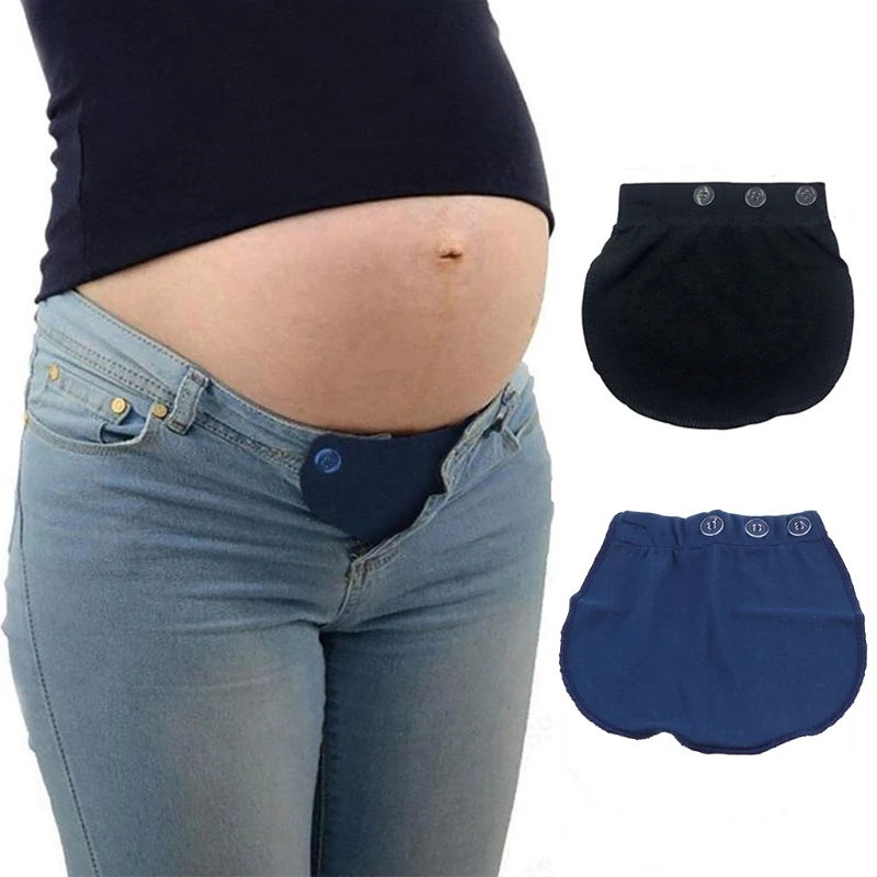 

Maternity Pregnancy Waistband Belt Soft Adjustable Elastic Pants Lengthening Waist Extenders Button Mother Loose Pants Belt