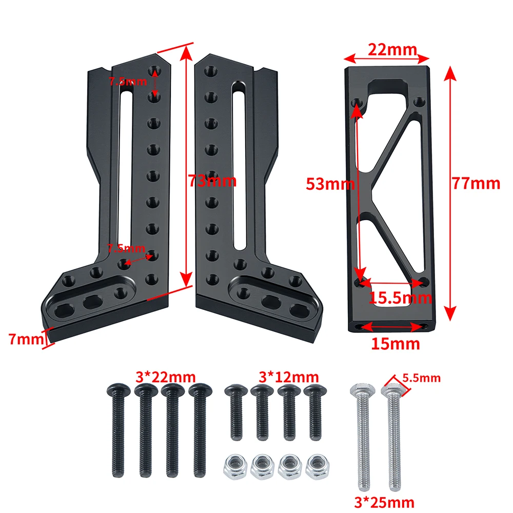 YEAHRUN CNC Metal Front & Rear Shock Absorbers Damper Mount Bracket for Axial Wraith 90018 1/10 RC Crawler Car Parts Accessories