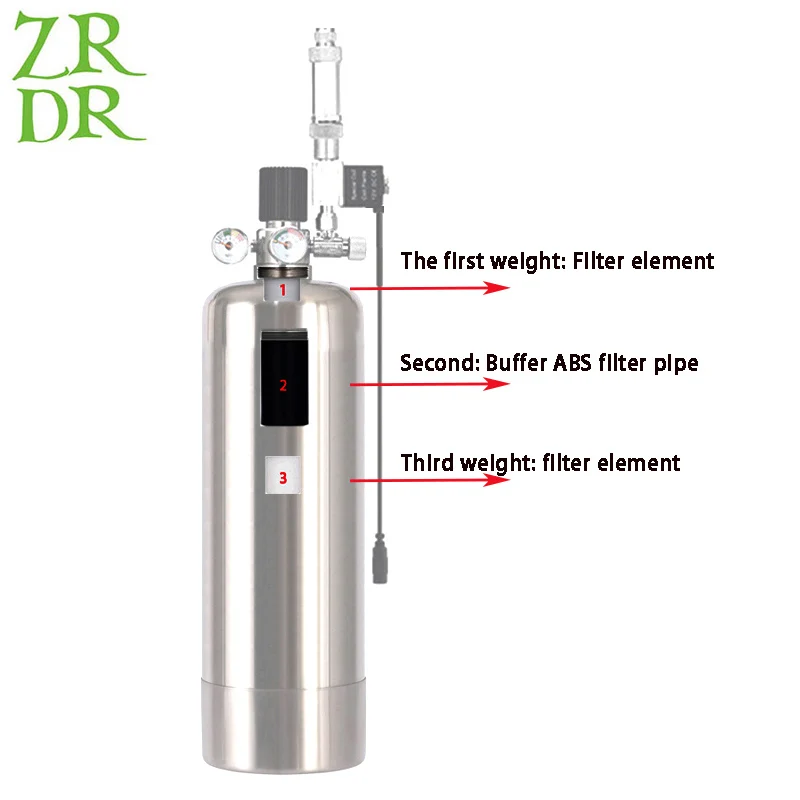 ZRDR aquarium DIY CO2 gas cylinder generator carbon fiber filter element, fish tank filter tube filter element replacement