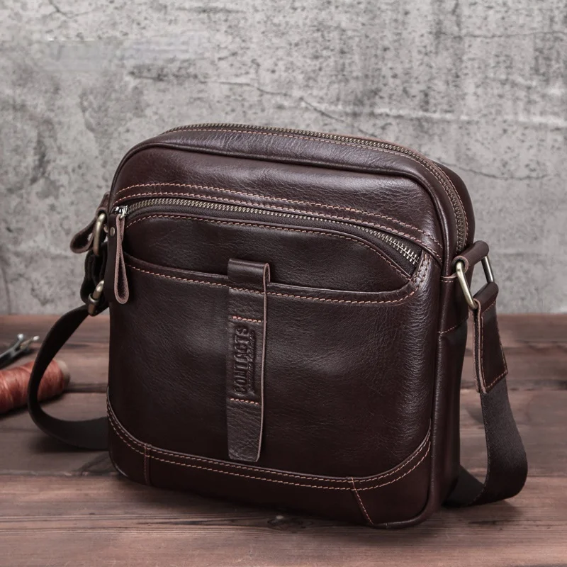 

Korean style trendy leather men's shoulder bag multifunctional mobile phone diagonal bag