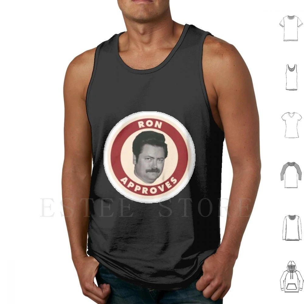 

Ron Approves Майки Жилет без рукавов Ron Swanson Parks Recreation Andy Dwyer Seal Approval Забавный