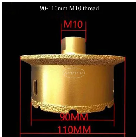 [M10 M14 5/8\'\'-11 Thread] Diamond Brazed Double Layer Washbasin Sink Core Drill Bit for Angle Grinder Marble Ceramic Hole Opener