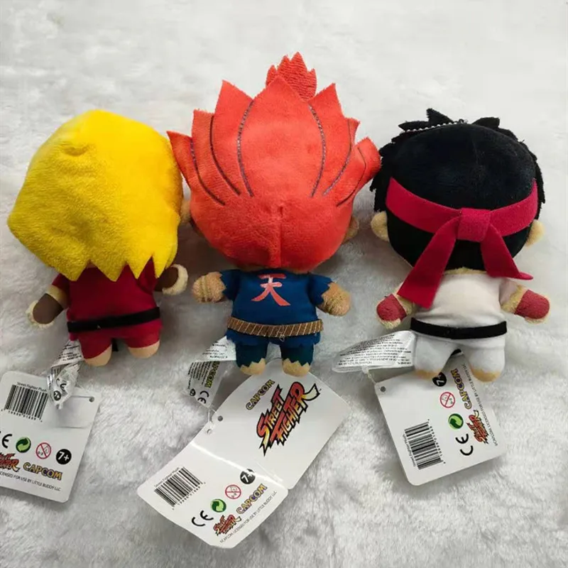 Japan Anime Game Cartoon Characters GOUKI Ken Ryu Plush Toy Doll Key Chain Pendant Limited Collection Gift