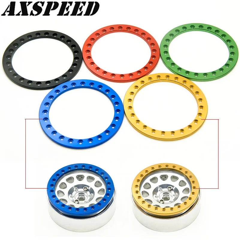 AXSPEED 4PCS CNC Aluminum Wheel Outer Beadlock Ring for 1.9