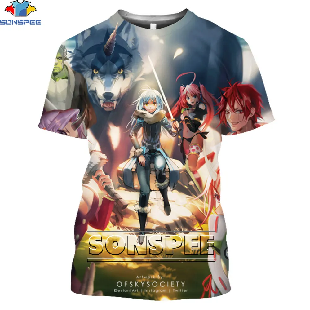 SONSPEE Anime That Time I Got Reincarnated as a Slime Shirt 3D Printing Men Women's  Harajuku Man Oversized T-shirts Kid T-shirt