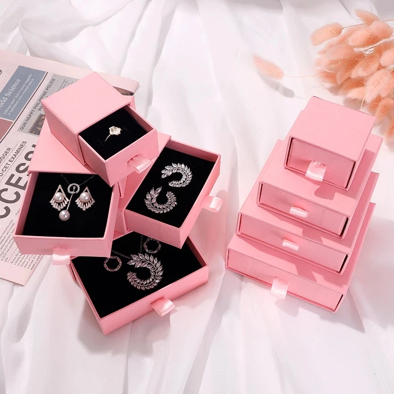 Wholesale 24Pcs/lot Ring Earring Jewelry Packaging Gift Box Drawer Paper Box Necklace Bracelet Storage Case for Jewelry Store