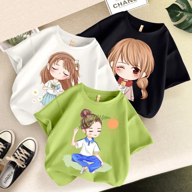 Shirts Girls 12 Years Cartoon Print Shirts Girls 10 Years Old Size 3pcs Summer Aliexpress