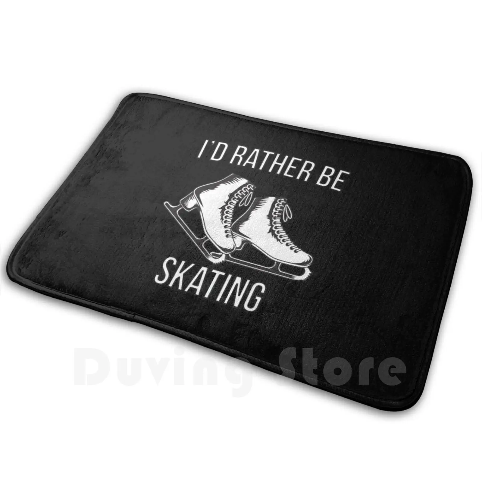 I'd Rather Be Skating Mat Rug Carpet Anti-Slip Floor Mats Bedroom Ice Skating Ice Skater Ice Skaters Figure Skating Figure