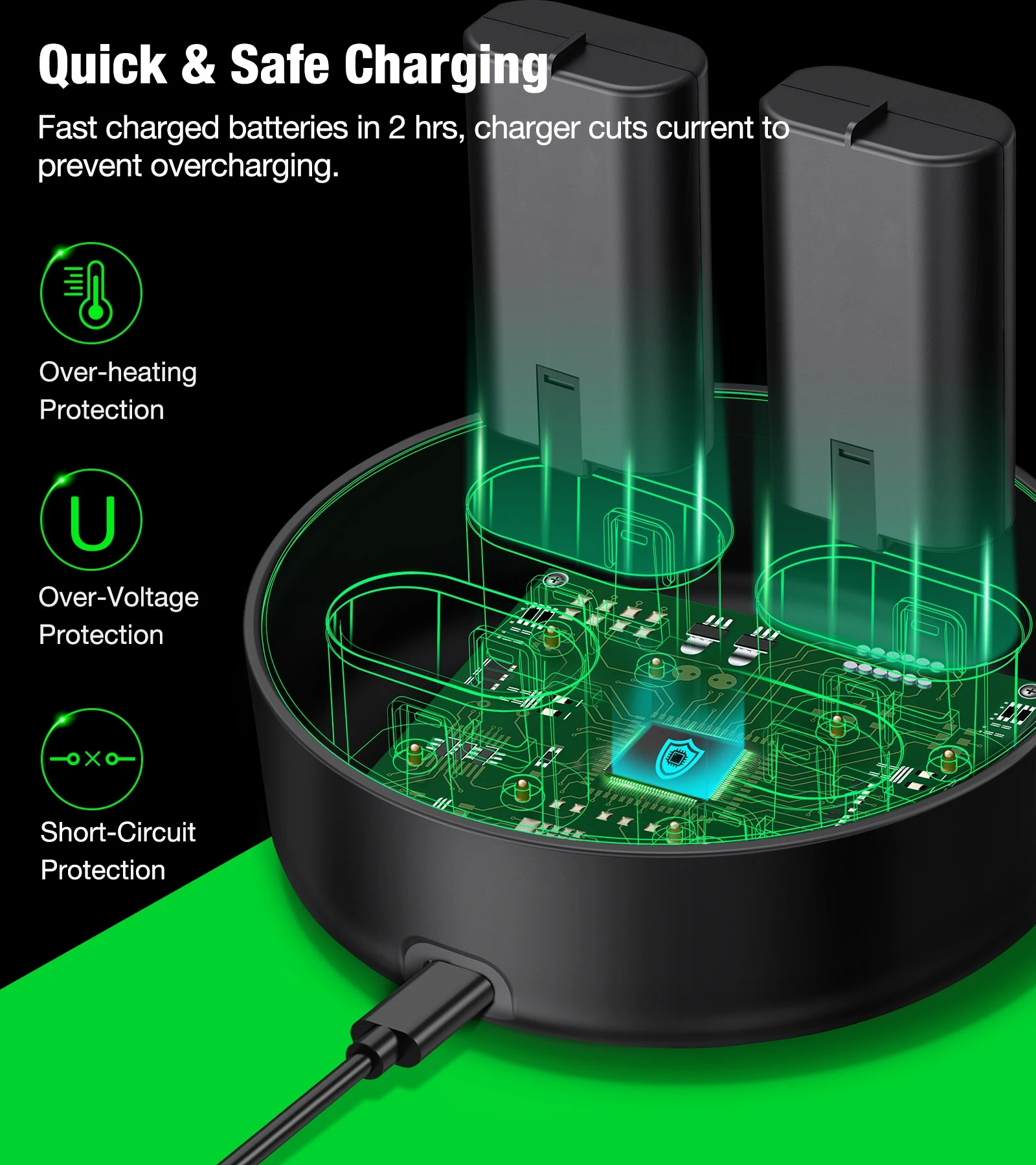 Bateria de reposição 4x1200mah bateria recarregável para xbox series x/s/xbox um s/x/xbox um controlador + carregador de bateria usb