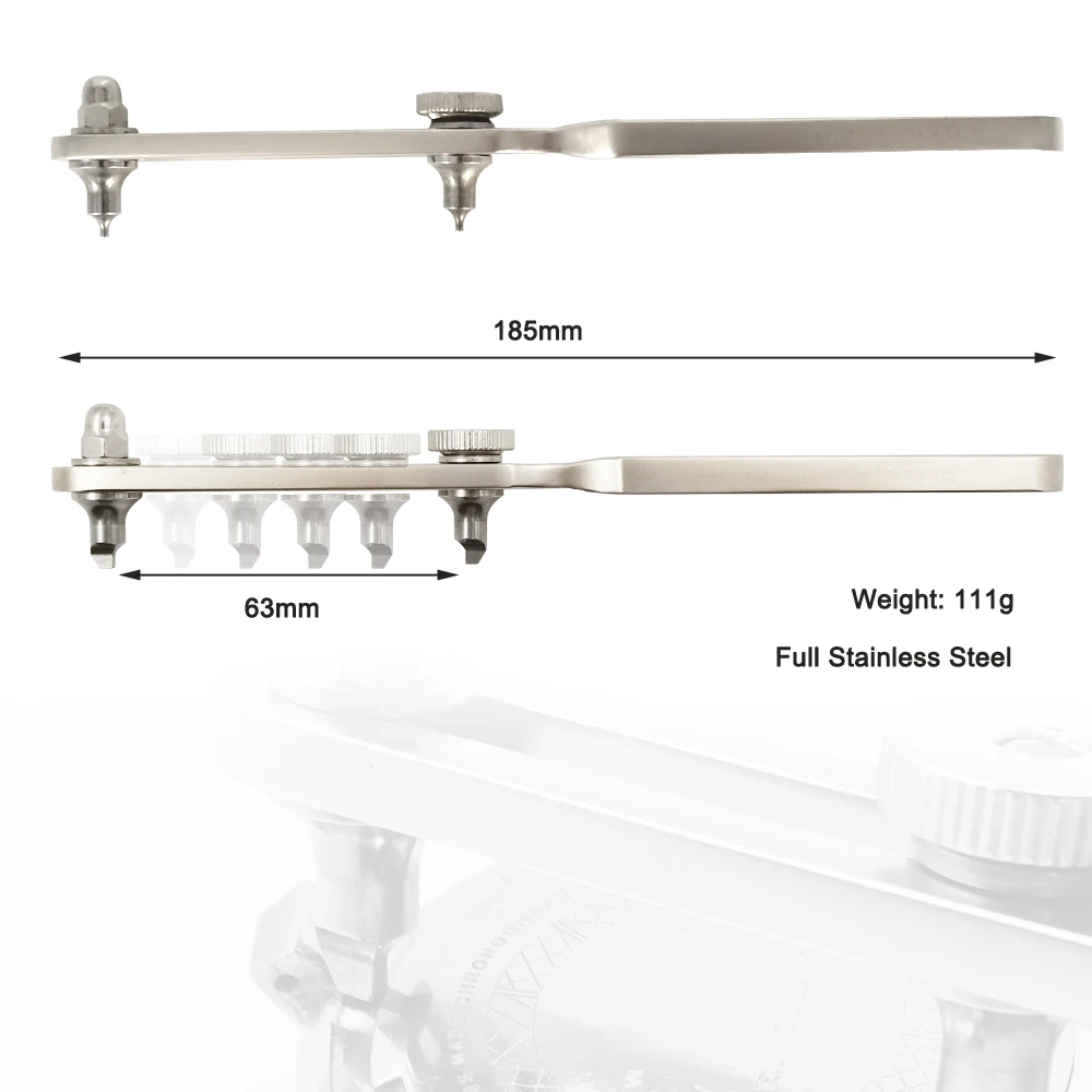 Stainless Steel Screwed Watch Back Case Opening Wrench Tool, Multi-Function 13mm to 65mm Adjustable Watch Back Opener