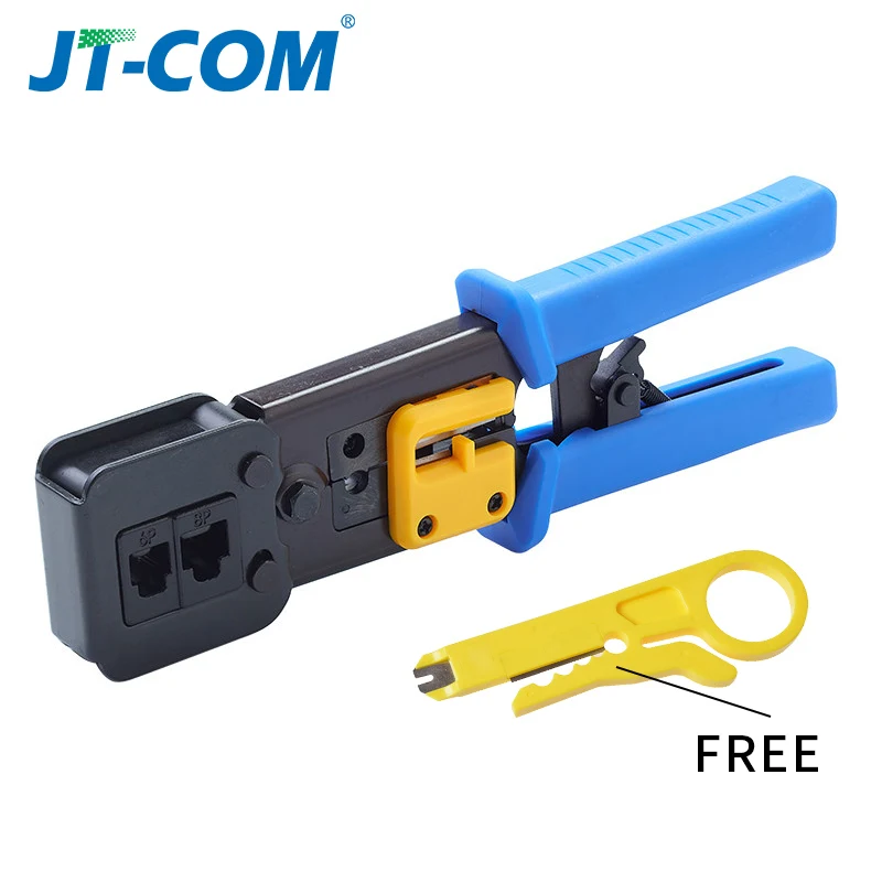 EZ RJ45 Tool Network Crimper for RJ45 Cat7 Cat6 Metal Clips Pliers Modular Plugs Cable Stripper 8P/6P multi network cable tool