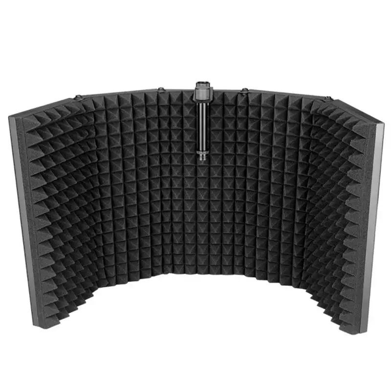 Foldable Microphone Acoustic Isolation Shield Acoustic Foams Panel Studio for Recording Live Broadcast Microphone Accessories