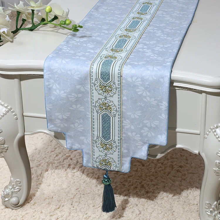 Custom European style Decoration Table Runner Chinese Living room Rectangle Coffee Tea Table Cloth Dining Table Mat Bed Runners