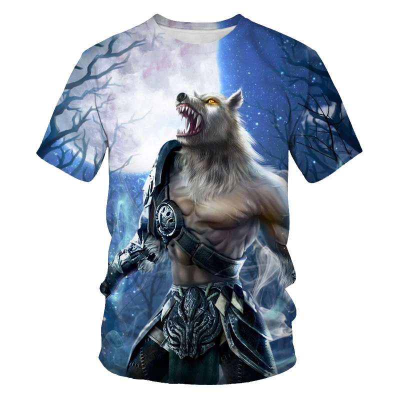 

2021Movie Werewolf 3d Printed Men and Women T-shirt Soft Material Shirt Casual Loose T-shirt Sports Men's Streetwear Oversized