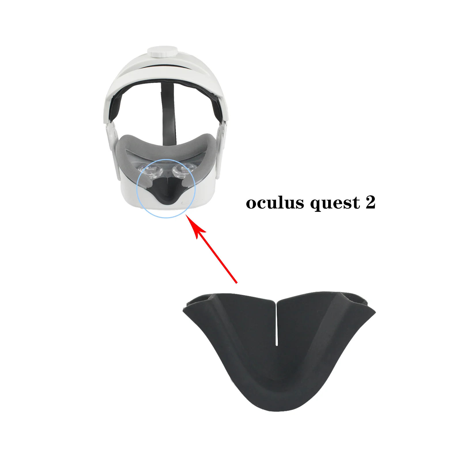 Almohadilla nasal antifugas para auriculares Oculus Quest 2 VR, cubierta de silicona que bloquea la luz, almohadillas nasales para gafas Quest2 VR, accesorios
