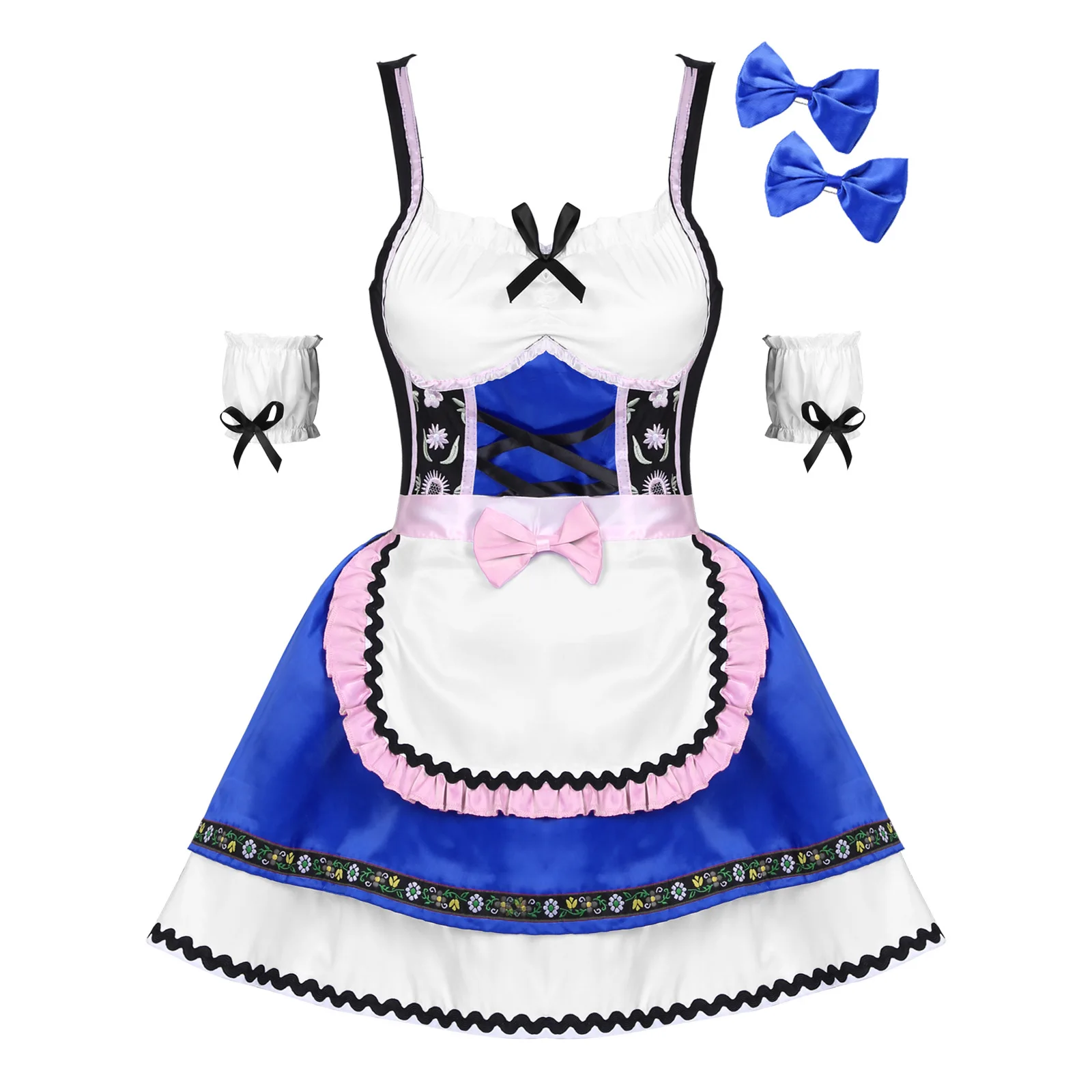 Anime Cute Lolita Maid Cosplay Costume Animation Show Outfit Maid Costumes Girls Women Lovely Maid Dress Clothing Theme Roleplay