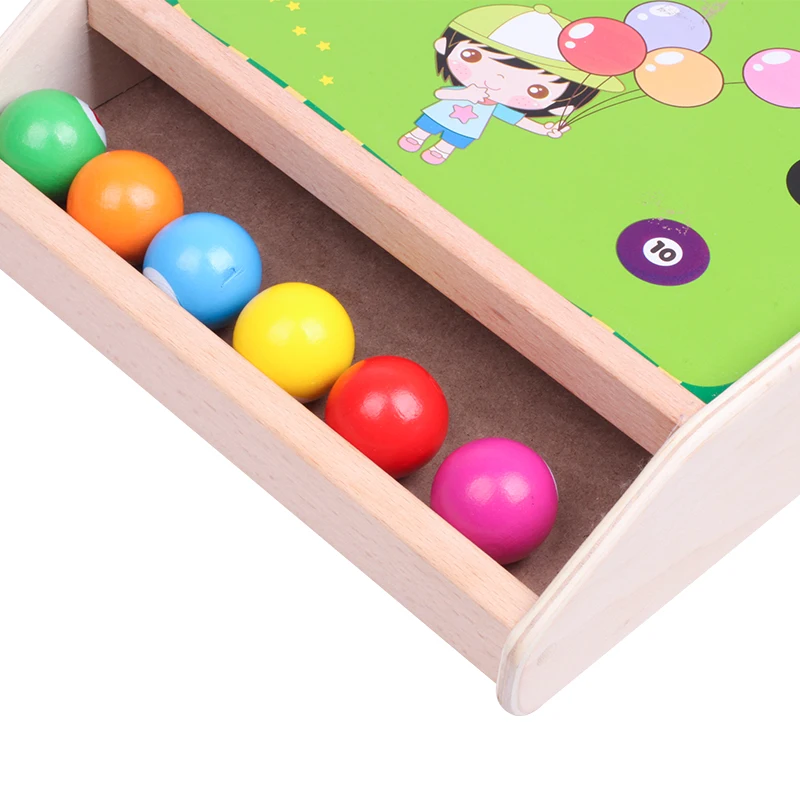 Wooden Mini Toy Snooker Table Billiards Nine Ball Pool Home Party Portable Travel Tabletop Board Game Set for Kids Child