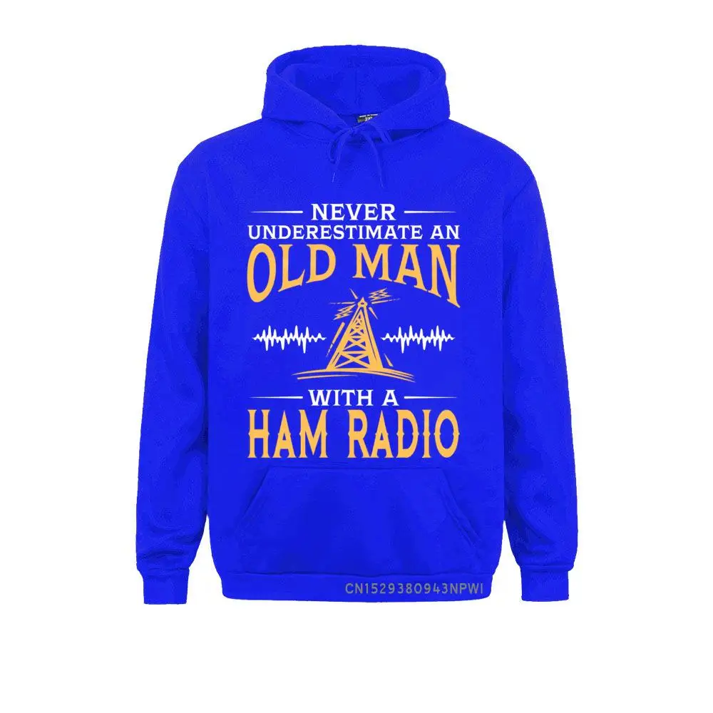 Coats Never Underestimate An Old Man With A Ham Radio Pullover Man Round Neck Sweatshirt Guys Punk Designer Streetwear