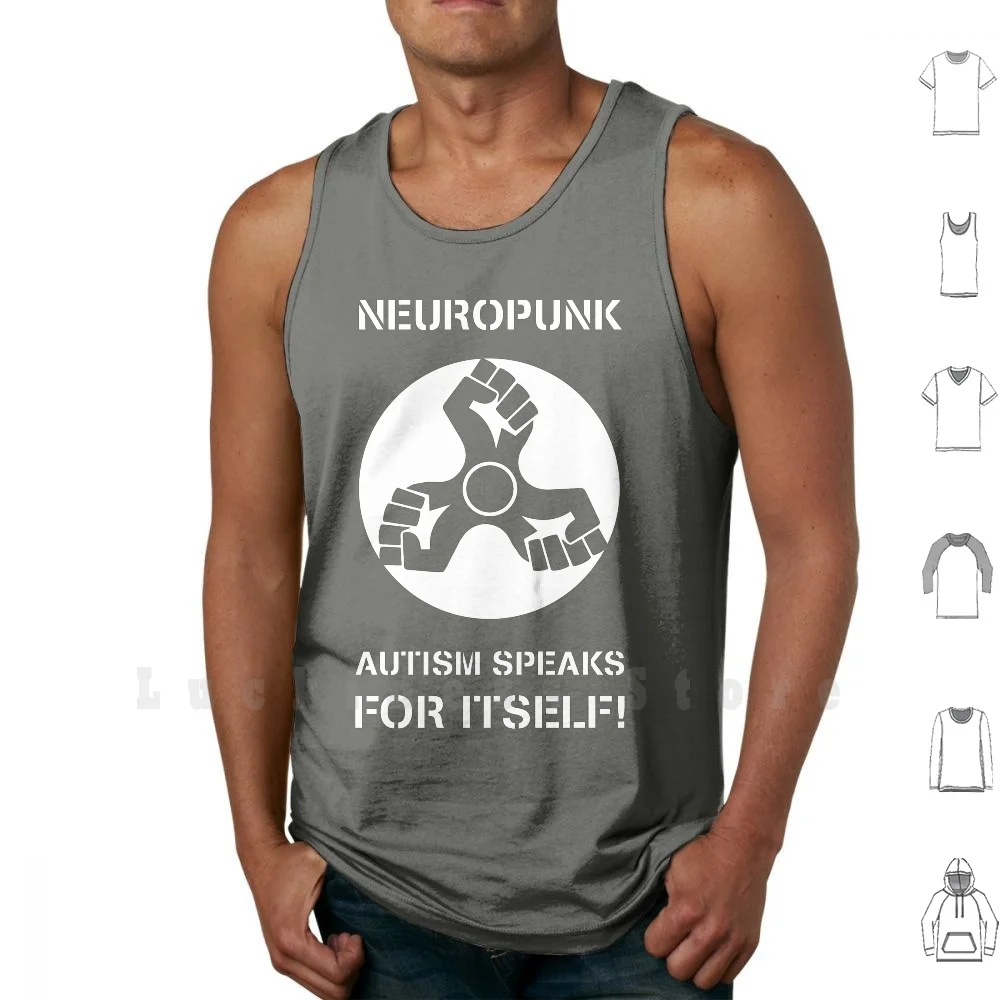 Neuropunk : Autism Speaks For Itself Tank Tops Vest Sleeveless Autism Punk Hardcore Activism Crass Neuropunk