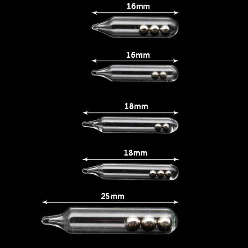 Señuelo de pesca de 3mm/4mm/5mm, sonajeros de vidrio, tubo de inserción, sacudir, atraer, atar moscas, sonajero de pesca, 50 unidades por lote