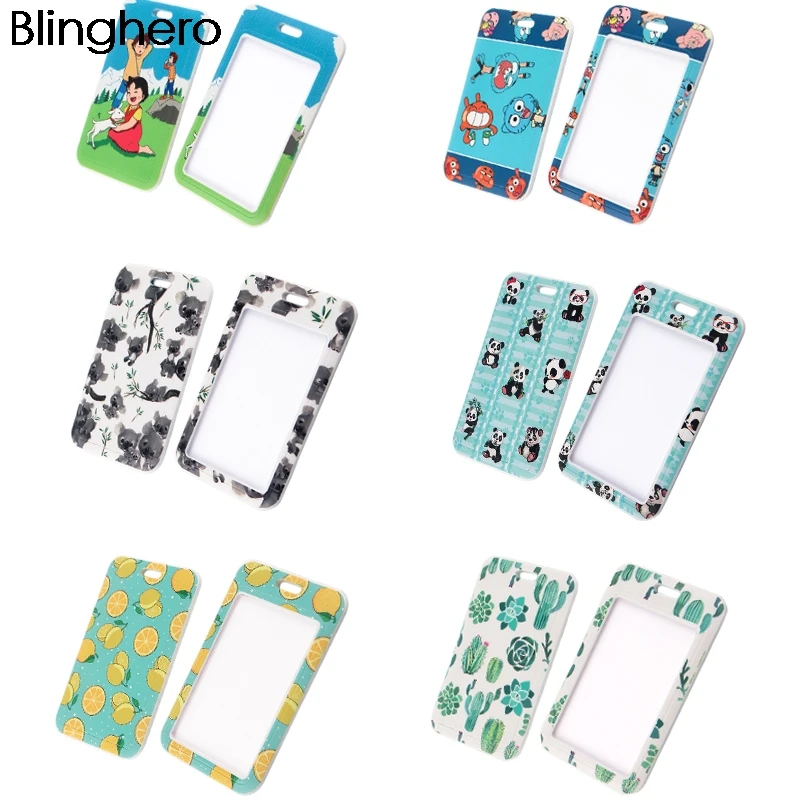 20pcs/lot BH1316 Blinghero Cartoon Animals ID Card Holder Name Credit Card Holder Neck Strap Card ID Holders Identity Badge