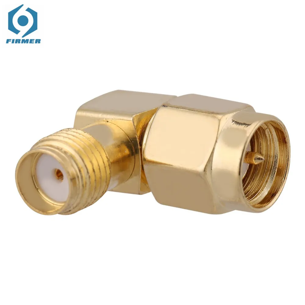 5 pz/lotto SMA connettore SMA maschio a femmina adattatore 90 gradi angolo retto RF connettore coassiale montaggio PCB strumenti di collegamento