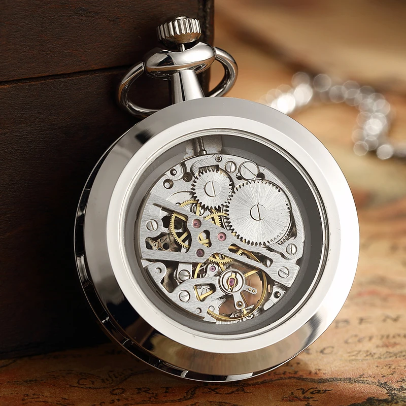 Steampunk Mechanical Pocket Watches Antique Man Women Men Watch Pocket Fob Watches With Chain relogio masculino