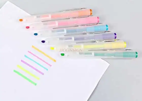 6 Stück Textmarker, Einzelkopf-Markierungsstift