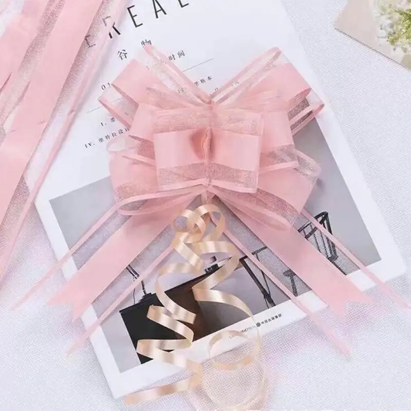 10pcs Gift Wrap Pull Bows Packing Pull Bow Ribbons New Year Navidad Decorations for Home Wedding Car Decor Craft Bows