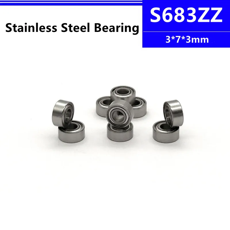 

Stainless Steel bearing S683ZZ 3*7*3mm Deep Groove Ball Bearings 3x7x3 mm 683 S683 S683Z