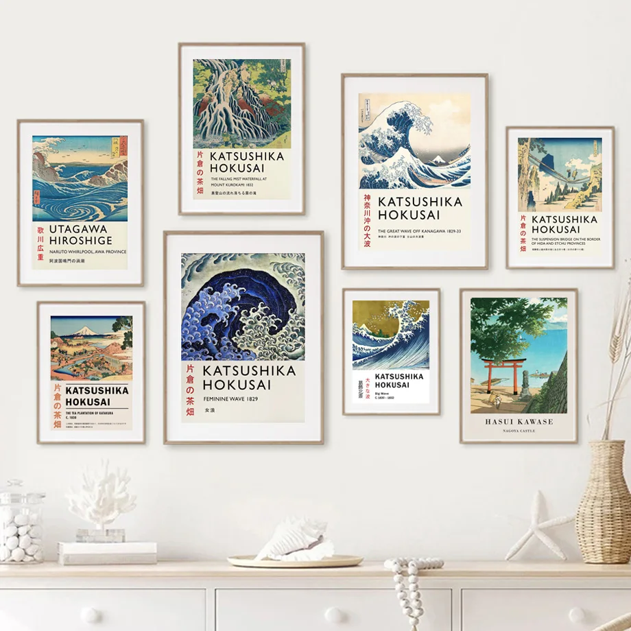 Japan Ukiyo-e Katsushika Hokusai Abstract Waves Wall Art Canvas Painting Posters And Prints Living Room Decoration Style Decor