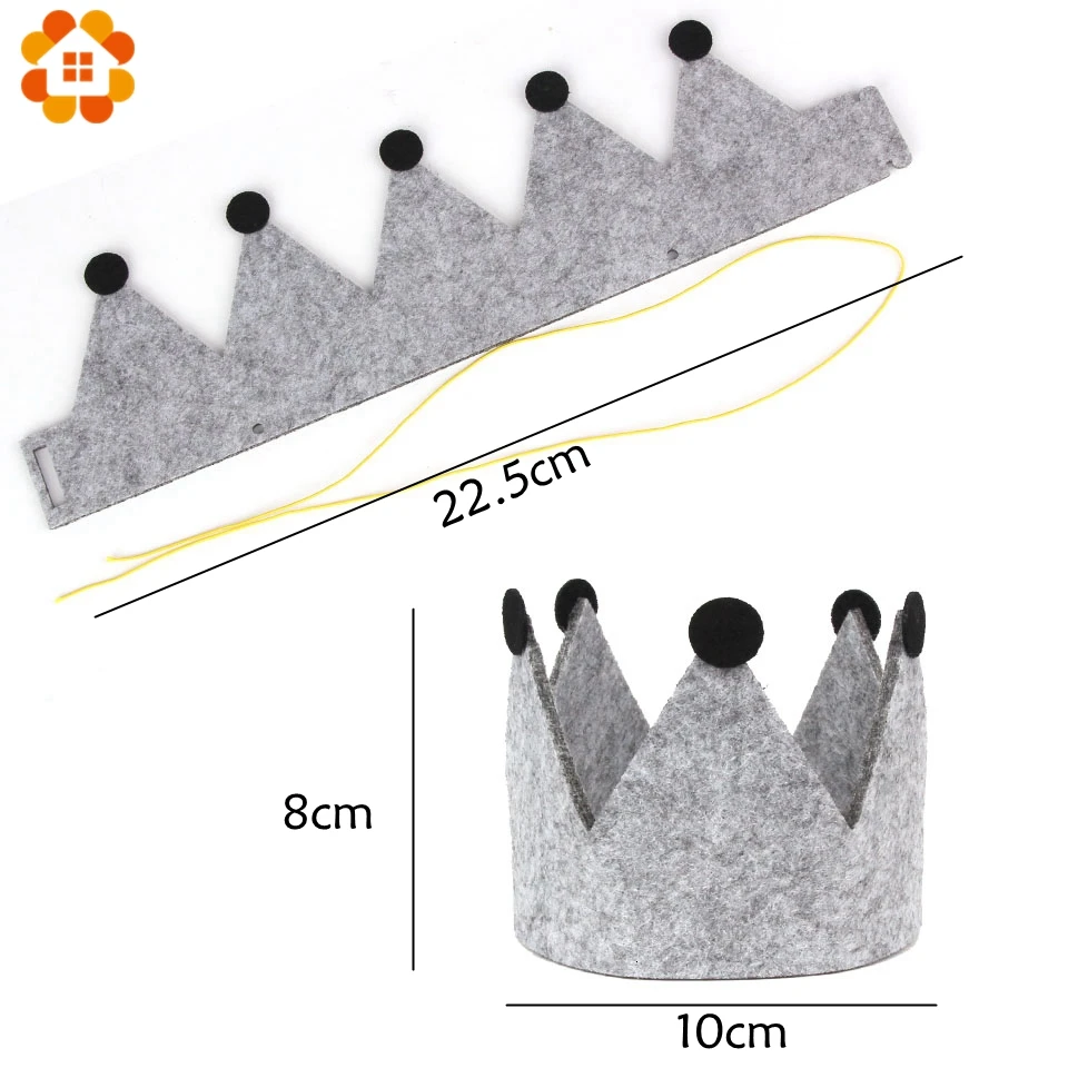 1PC DIY Baby Girl Boy Birthday Party Non-woven Hats Kids Birthday Princess Crown Cap Party Decorations Kids Favors Headband