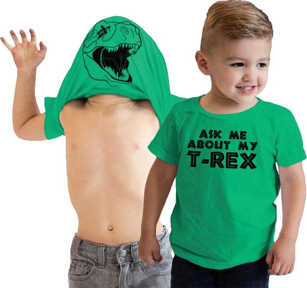 Ask Me About My T Rex Flip T Shirt Kids Shirt Dinosaur Graphic Tee kids Clothes Fashion Funny Kids Boys Toddler shirt Plus size