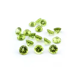 1Pcs 1-8MM Round Green Peridot August Birthstone Faceted Cut Loose Gemstone Natural Precious Stone DIY Jewelry Supplies 4110165