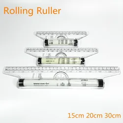 Roll Ruler Parallel Rulers 20/30cm Universal Foot Angle Rule Balancing Scale Drawing Reglas Multi-purpose Rolling Ruler