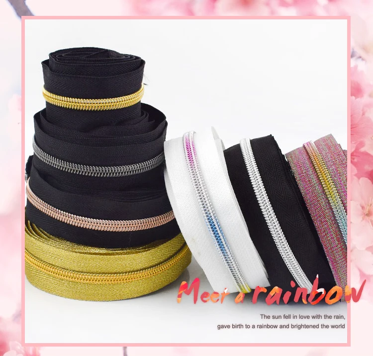 1/2/3/5M 5 # Nylon Zipper für Nähen Tasche Spule Reißverschlüsse Bänder Durch Die meter Jacke Tasche Zips Reparatur Kit DIY Bekleidungs Zubehör – Detail 3