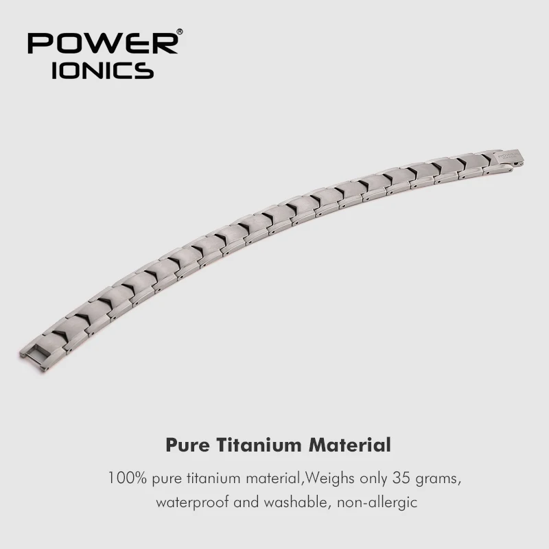 Power Ionics 100% Titanium 99.999% Germanium Mens Womens Blood Pressure Accessory Bracelet Therapy Charm Jewelry Gifts W/ Tool