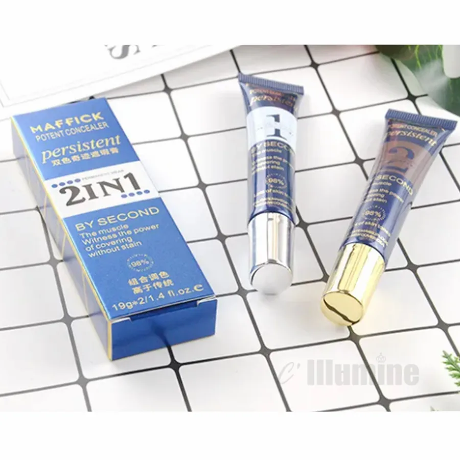 2 in 1 Concealer Make Up Base Primer Powerful Facial Freckle Marks Acne Cover Face Cream BB Cream 19gx2