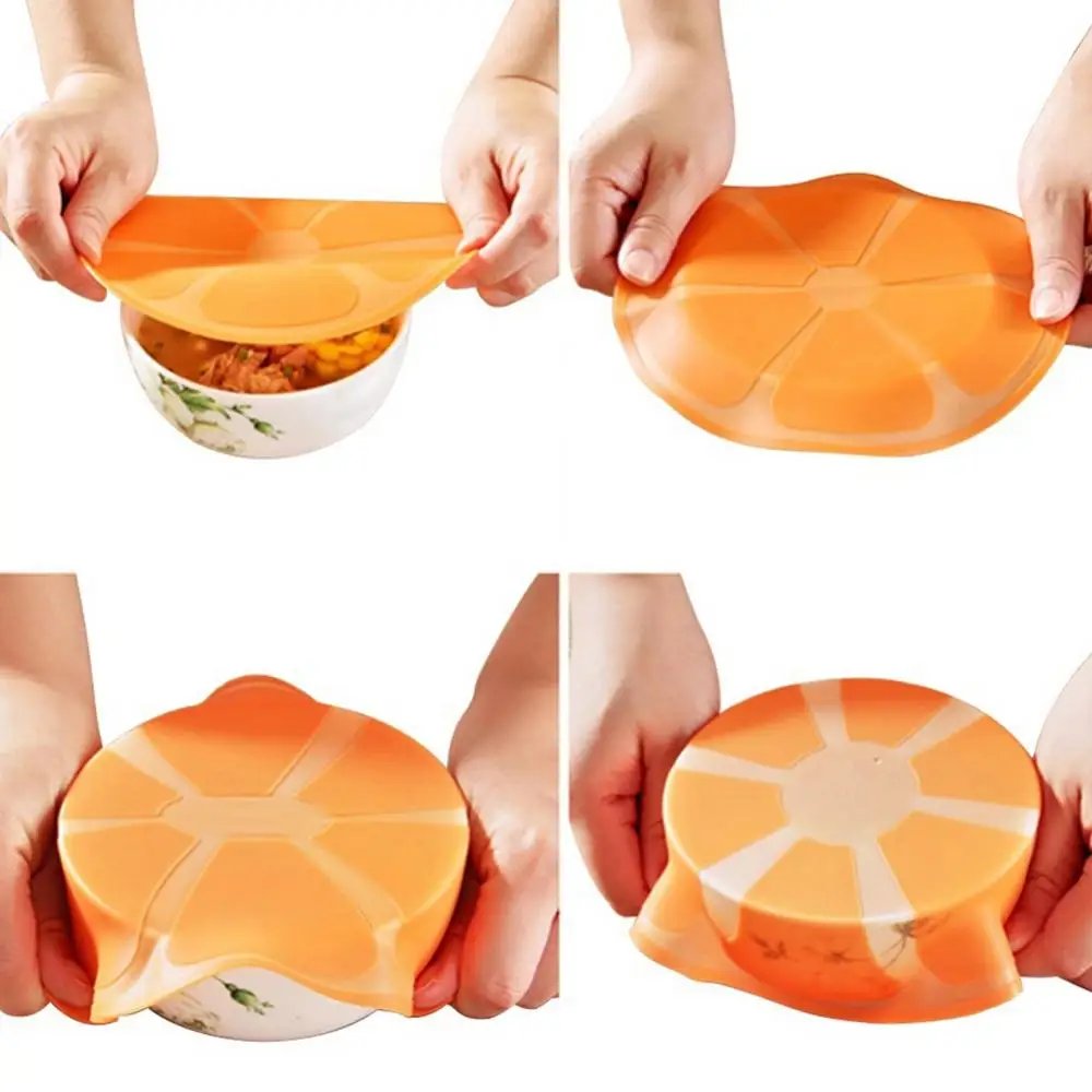 1 Pcs Reusable Food Packaging Cover Silicon Food Fresh-Keep Sealing Cap Vacuum Stretch Silicone Lids Kitchen Silicone Cover