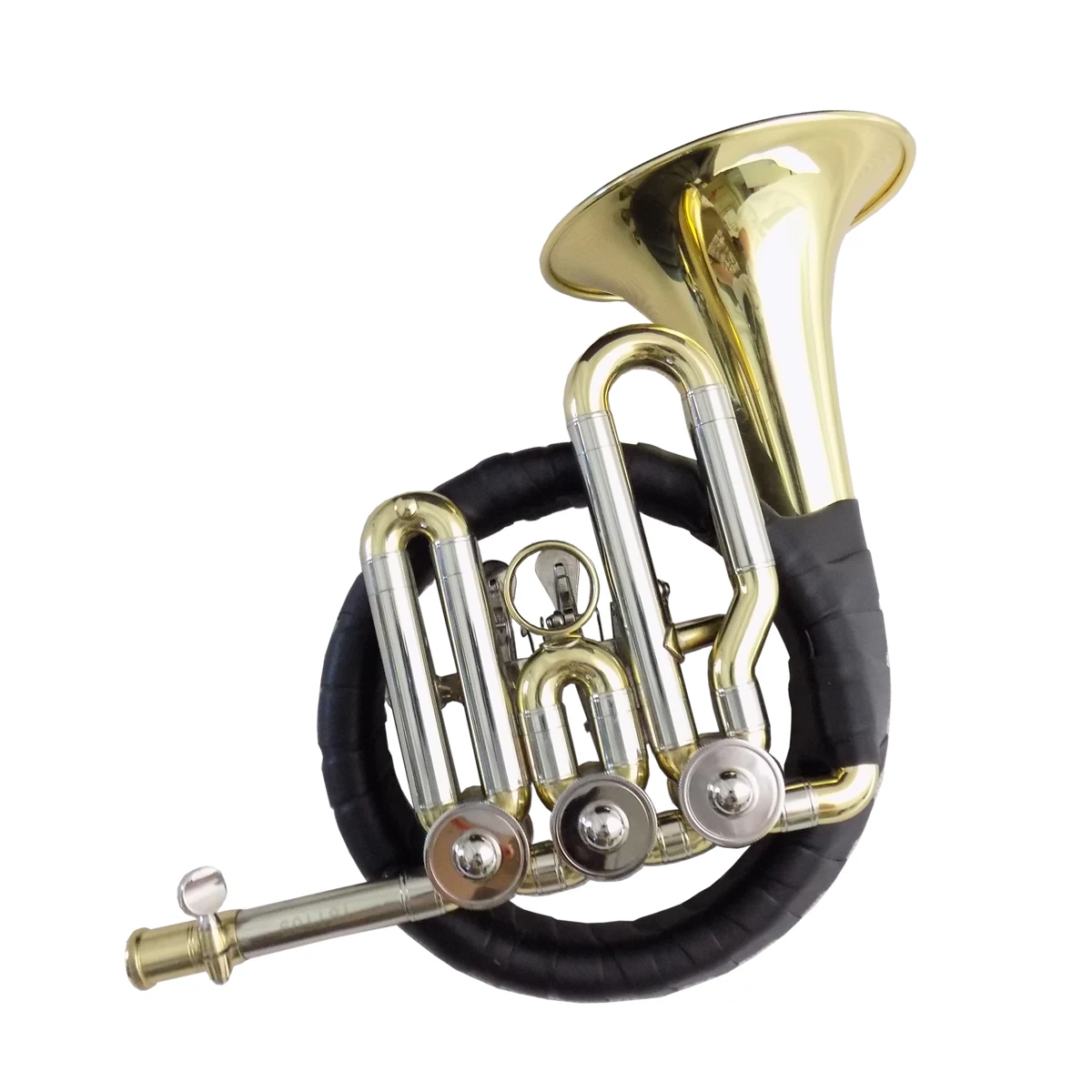 

Bb Post Horn With case Rotary valves Post horn Brass Body wind Musical instruments