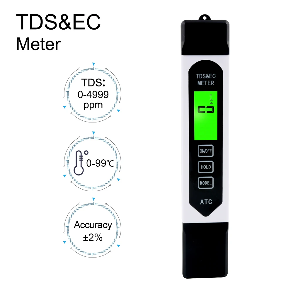 

Portable Digital TDS Instrumentation EC Water Quality Pen ATC Conductivity Analyzer for Aquarium Swimming Pool Drinking Water