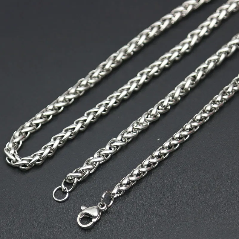 Link Keel Chain Necklace Stainless Steel  2.5mm 3mm 4mm 5mm 6mm 7mm 8mm Lanterns Necklace Chain For women men locket pendant