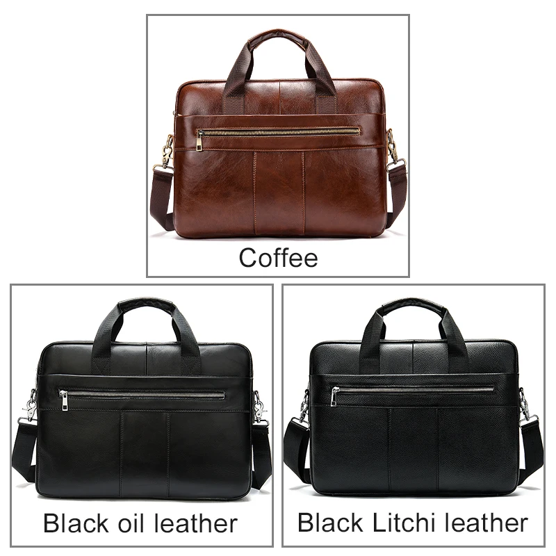 Bag Men's Genuine Leather Briefcase Men Messenger Bags Mens Leather Laptop Bag Mens Business Handbag Shoulder  Bags for Men 8523