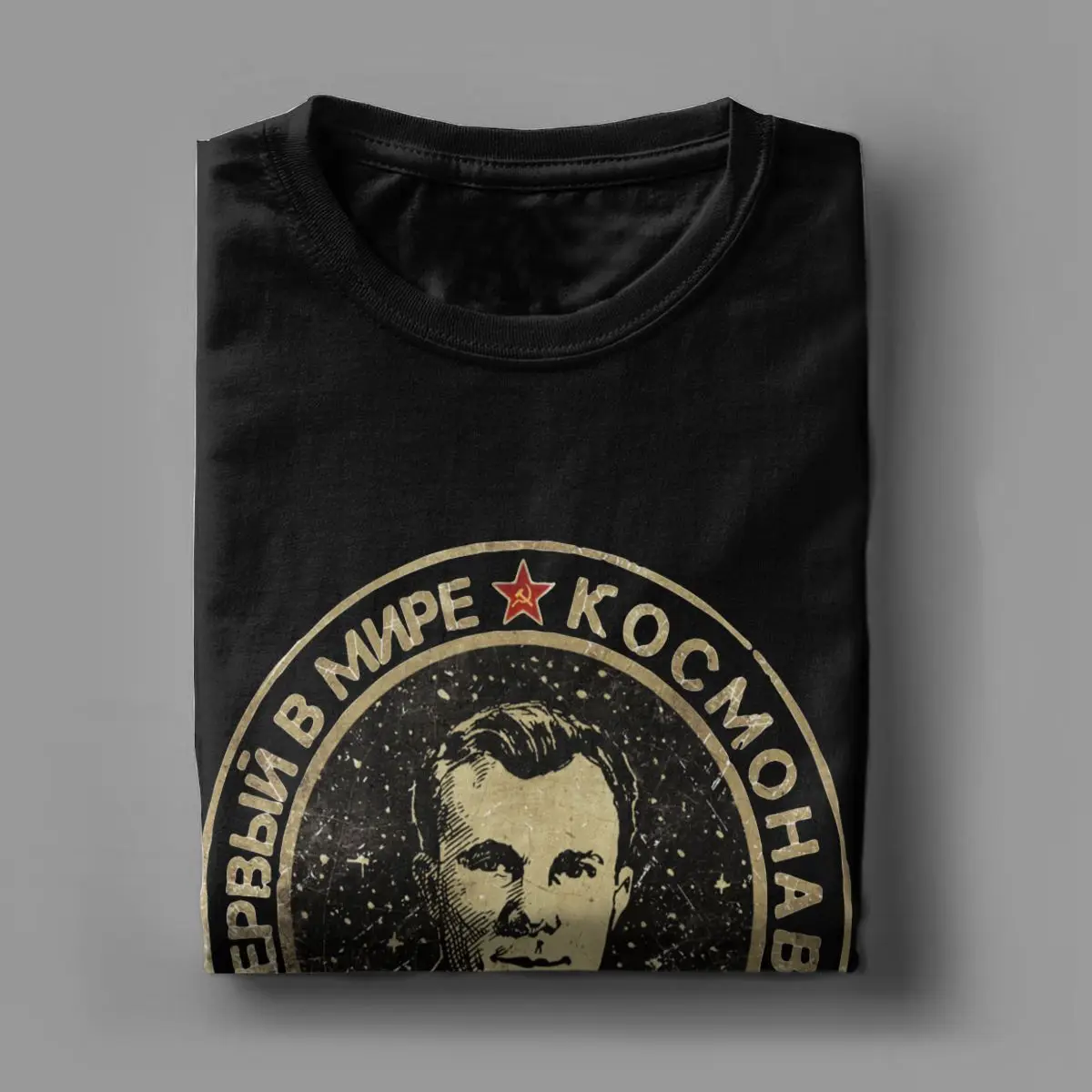 Hipster Yuri Gagarin T-Shirts for Men Cotton T Shirts USSR Cosmonaut Soviet Union Astronaut CCCP Tee Shirt Gift Idea Clothes